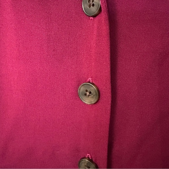 J. Jill Magenta Sleeveless V-Neck Lapel Collar Button Front Midi Dress Sz M GUC - Picture 4 of 9